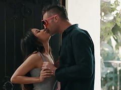 Sherlock raven haired Latina gal Maya Bijou greedily rides fat cock of her stud